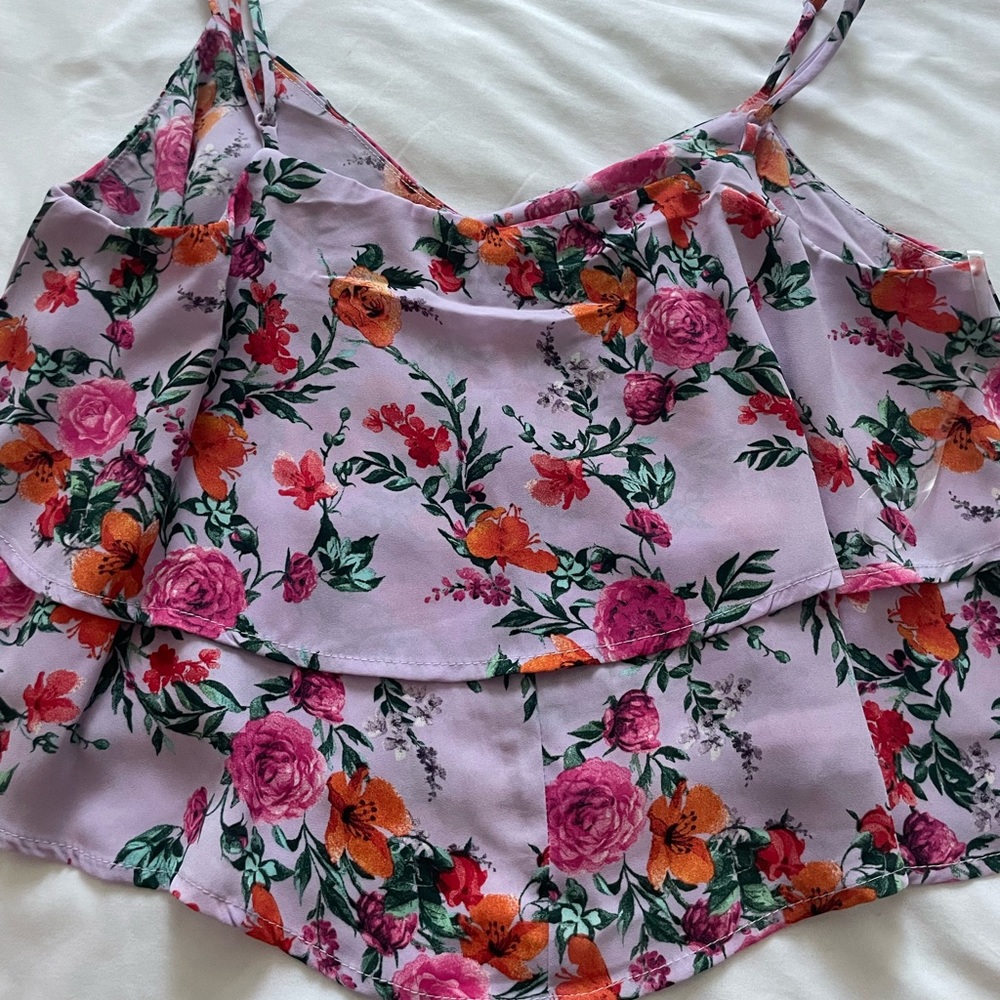 Floral Layered Crop Top